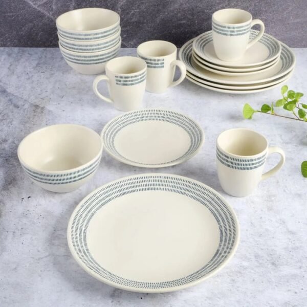 16-Piece Dinnerware Set Plates Sets for Home Dinner Set Dishes and Plate Set White Stoneware3925