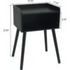 2023 New Mid Century Modern Side Table Bedroom with Storage, Small End Bedside Table with Solid Wood Legs for Living Room