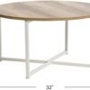 Household Essentials Coffee Table, Coastal Oak, Distressed White
