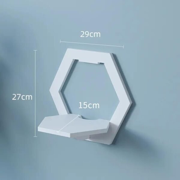 Wall-Mounted Decorative Hexagon Storage Rack PVC Floating Shelves Flower-Shaped Home Storage for Room Decor