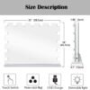 Vanity/Makeup Mirror with Lights,10X Magnification,Large Hollywood Lighted Vanity Mirror with 15 Dimmable LED Bulbs,3 Color Modes,Touch Control for Bedroom,Tabletop or Wall-Mounted