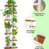 Plant Stand, Multiple Flower Pot Holder Shelf, Wood and Metal Tall Plant Display Rack Storage Organizer for Indoor, Outdoor, Garden, Patio, Balcony(8 Tier 9 Potted)