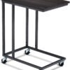Tangkula Industrial Mobile End Table, Movable Side Table for Coffee Tablet, Rustic C Table with Rolling Casters, Portable Side Table for Couch Bed, Sofa, Living Room Bedroom