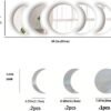 5 Pieces Acrylic Mirror Wall Stickers Natural Wall Decor Self Adhesive Mirrors Stickers Moon Phase Mirror Bohemian Wall Decoration for Home Living Room Bathroom Bedroom Decor (20cm)