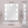 Vanity Mirror with Lights Hollywood Lighted Makeup Mirror with 9 Dimmable Bulbs & 3 Color Lighting Modes, Detachable 10X Magnification Mirror and 360 Degree Rotation(White)