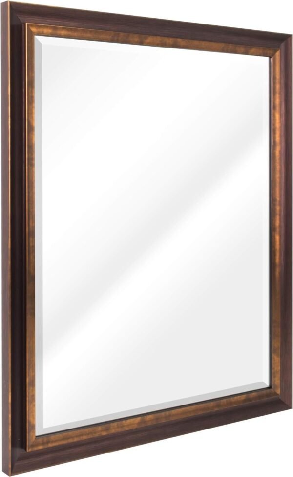 Bronze Copper Oil Rubbed Framed Wall Mirror, Vanity Mirror, Bathroom Mirrors, Rectangle Mirrors, Living Room Mirrors - 26" x 32"