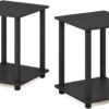 Simplistic Set of 2 End Table, Espresso/Black