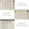 Linen Curtains 2 Panel Set,Light Filtering, Ivory on Linen Curtains 96 Inch Curtains for Living Room, Cream Drapes 96 Inches Long Rod Pocket Back Tab Curtains (96" L x 52" W)