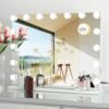 61LkD5yaBXL._AC_SL1000.jpg Vanity Mirror Makeup Mirror with Lights,10X Lens,22.8"x 18.1" Hollywood Lighted Vanity Mirror with 15 Dimmable LED Bulbs,3 Color Modes,Touch Control for Bedroom,Tabletop or Wall-Mounted