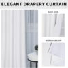 Linen Textured 100% Blackout Curtain 100x96 Inch Extra Wide Patio Sliding Door Curtain Solid Thermal Insulated Room Curtain for Bedroom, Living Room (1 Panel, White)