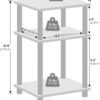 3-Tier Open Storage Nightstand, 1-Pack, Plastic Poles, Sonoma Oak/White
