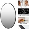 2024 New HD Eco-Friendly Round Mirror, Metal Framed Bathroom Mirror, Modern Cute Circle Mirror, Wall Mirror for Bathroom, Vanity, Living Room, Easy to Install, Matte Black (24 Inch)