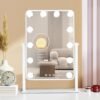 Makeup Vanity Mirror with Lights,17.5"×13.7" Tabletop Led Hollywood Mirror with 12 Dimmable Bulbs,Smart Touch Control 3 Colors Light 10X Magnification 360°Rotation