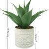 Artificial Potted Plants, 13.8" Artificial Succulent Fake Aloe, Large Faux Aloe Plant in Pot for Home Office Room Badroom Garden Decor (Grey)