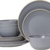 Melamine Dinnerware Sets, Plates and Bowls Sets 12 Pcs, Melamine Plates, Dish Set for 4, Unbreakable Dinnerware Set for Party, BPA Free, Suitable Indoors and Outdoors (Mint Green)