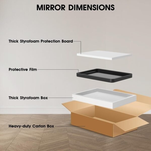 22x30 Inch Black Bathroom Mirror - Metal Frame Rectangle Vanity Mirror for Wall - Ideal for Bathroom, Living Room, Bedroom, and More - Hanging Horizontal or Vertical