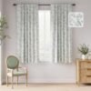 100% Blackout Floral Curtains 96 Inches Long, Printed Flower Sage Green Blackout Curtains for Bedroom Rod Pocket Back Tab Full Blackout Curtains Thermal Insulated Window Drapes, 2 Panels