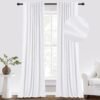 100% Blackout Curtains for Bedroom, Thermal Insulated Linen Blackout Curtains 96 Inch Length 2 Panels Set, Back Tab/Rod Pocket Room Darkening Curtains for Bedroom, Nursery -Oatmeal,W50 X L96