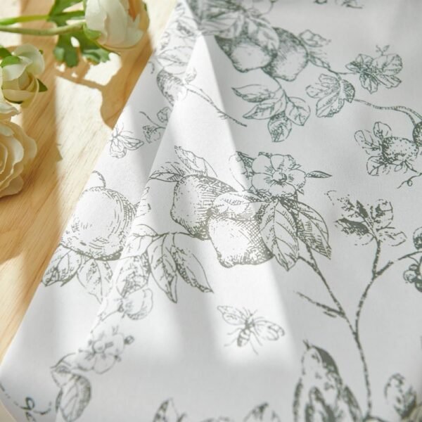 100% Blackout Floral Curtains 96 Inches Long, Printed Flower Sage Green Blackout Curtains for Bedroom Rod Pocket Back Tab Full Blackout Curtains Thermal Insulated Window Drapes, 2 Panels