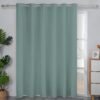 Linen Textured 100% Blackout Curtain 100x96 Inch Extra Wide Patio Sliding Door Curtain Solid Thermal Insulated Room Curtain for Bedroom, Living Room (1 Panel, White)