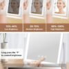Vanity Mirror with Lights, Hollywood Makeup Mirror with Lights Phone Holder, Smart Touch Control, 3 Color Lighting Modes with Detachable 10x Magnification Mirror, 360°Rotation, White