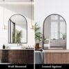Arched Wall Mirror 20x30 Inch, Black Arch-top Bathroom Vanity Wall Mounted Mirror, Bedroom Modern Black Metal Framed Mirror