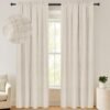 100% Blackout Shield Linen Blackout Curtains 84 Inches Long 2 Panels Set, Blackout Curtains for Bedroom, Thermal Insulated Rod Pocket Window Curtains & Drapes Living Room, 50W X 84L, Beige