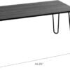 Lavish Home Coffee Table with Hairpin Legs - Modern Industrial Style Home Decor - Woodgrain-Look and Steel Accent Living Room Furniture (Black)
