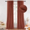 100% Blackout Curtains for Bedroom, Thermal Insulated Linen Blackout Curtains 96 Inch Length 2 Panels Set, Back Tab/Rod Pocket Room Darkening Curtains for Bedroom, Nursery -Oatmeal,W50 X L96