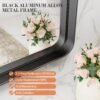 Black Bathroom Vanity Mirror for Wall, 22x30 Inch Metal Framed Wall Mirror Farmhouse Rectangle, Anti-Rust, Tempered Glass, Hangs Horizontally or Vertically
