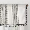 Geometric Semi-Blackout Window Curtains 2 Panels Boho Linen Room Darkening Curtains Tassels Rod Pocket Window Drapes for Bedroom Living Room(52" W x 63" L Pair, Cream)