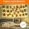 120 LED Photo Clips String Light with Remote, 40FT Fairy Lights with 52 Clear Picture Clips, Timer & 8 Modes USB Powered Copper Wire Lights for Dorm, Bedroom, Christmas, Party (Warm White)
