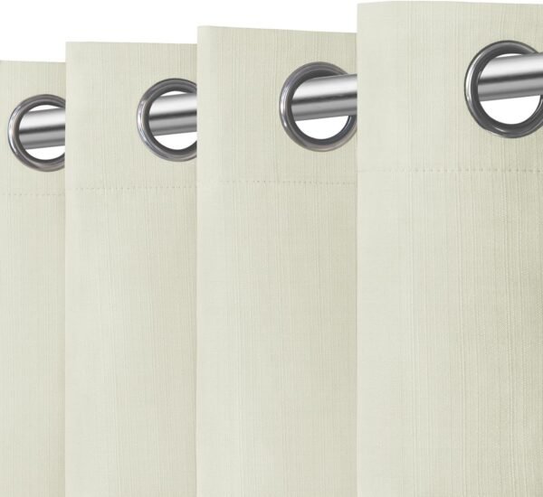 Linen Textured 100% Blackout Curtain 100x96 Inch Extra Wide Patio Sliding Door Curtain Solid Thermal Insulated Room Curtain for Bedroom, Living Room (1 Panel, White)