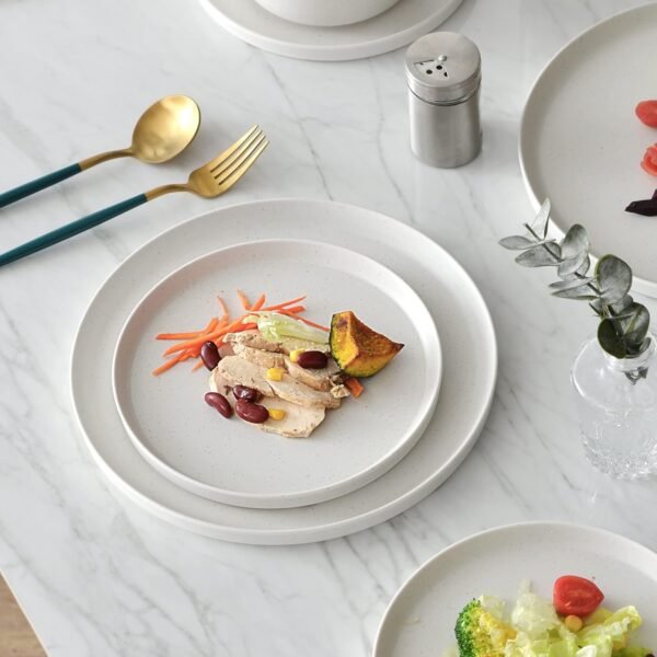 12Pcs Melamine Dinnerware Set, White Dinnerware Set Indoor and Outdoor Use Plates and Bowls Sets For 4 Dishes Camping Dishwasher Safe BPA Free(Sage White)