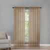 2 Pack: Basic Rod Pocket Sheer Voile Window Curtain Panels - Assorted Colors (White, 84 in. Long)