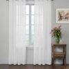 Odor Neutralizing Sheer Voile Grommet Window Curtain for Bedroom or Living Room (1 Panel), 59 in x 120 in, Ivory
