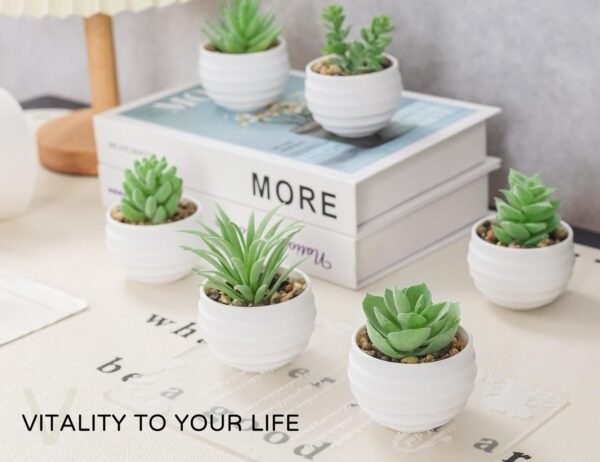 6 Packs Fake Plants Small Realistic Succulents Plants Artificial for Home Room Decor Indoor