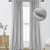 100% Blackout Curtains for Bedroom, Thermal Insulated Linen Blackout Curtains 96 Inch Length 2 Panels Set, Back Tab/Rod Pocket Room Darkening Curtains for Bedroom, Nursery -Oatmeal,W50 X L96