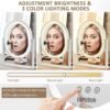 Oval Vanity Mirror with Lights 3 Colors Modes Hollywood Lighted Makeup Mirror with Smart Touch Control Brightness Adjustable & 360°Rotation