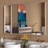 22x30 Inch Bronze Bathroom Mirror for Vanity, Brushed Bronze Metal Frame Mirror for Wall, Rounded Rectangle Bronze Frame Mirror with Tempered Glass, Anti-Rust (Horizontal/Vertical)