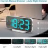 ALANAS Digital Alarm Clock with Dual Alarms, Mirror LED Bedroom Alarm Clocks for Kids, Adjustable Brightness, Snooze, 2 USB Ports for Cellphone Charging, 12/24 Hour Display.