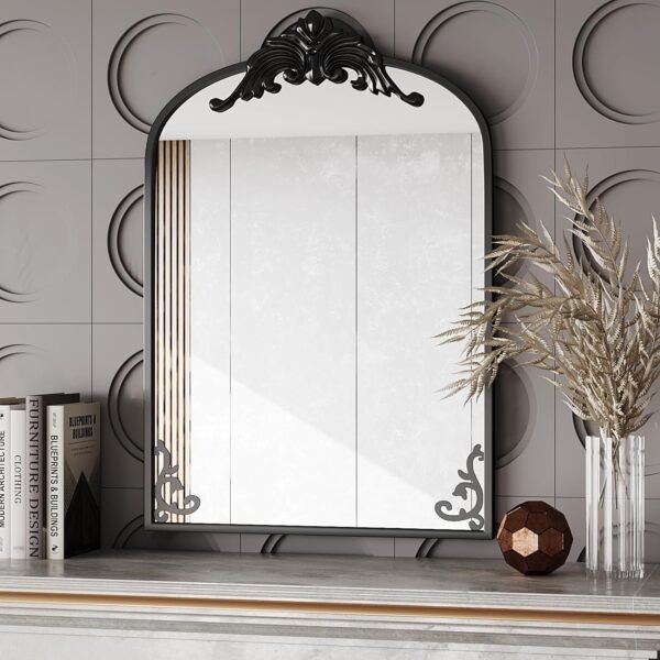 Black Vanity Mirror, 26×38 Black Mirror for Bathroom,Large Bathroom Mirror,Square Mirror (Black)