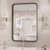 Black Bathroom Mirror Large Rectangle Vanity Framed Mirror for Wall, 30x40 Inch Modern Metal Wall Mirror Farmhouse, Anti-Rust, Tempered Glass, Hangs Horizontally or Vertically