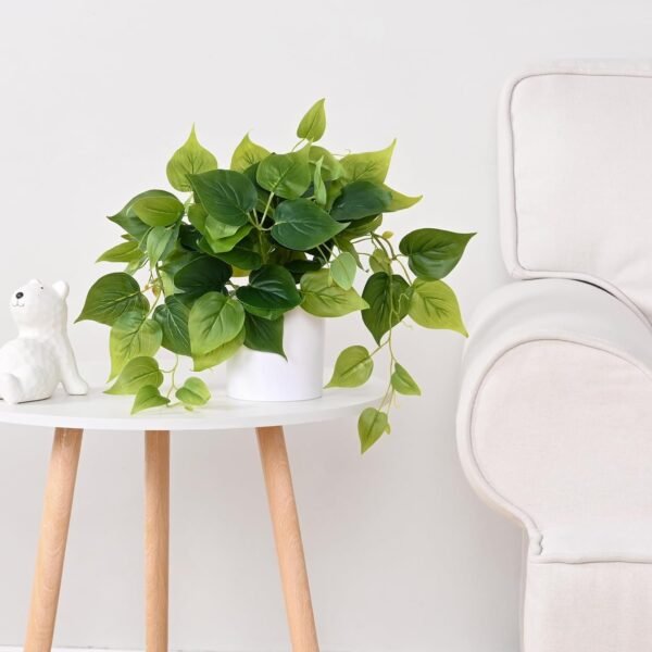 Faux Plants Indoor with Plastic Pots, Realistic Small Fake Plants, Fake Plants with Pothos, Fake Potted Plants, Artificial Plant for Home Shelf Bathroom Kitchen Office Indoor Outdoor Decor