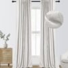 100% Blackout Curtains for Bedroom, Thermal Insulated Linen Blackout Curtains 96 Inch Length 2 Panels Set, Back Tab/Rod Pocket Room Darkening Curtains for Bedroom, Nursery -Oatmeal,W50 X L96