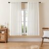 Linen Curtains for Living Room,Semi-Sheer Curtains 90 Inches Long,Living Room Curtains 2 Panel Sets,Cream Curtains Pinch Pleated Curtains & Drapes(W52 x L90 Inch, Linen)