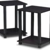 Simplistic Set of 2 End Table, Espresso/Black