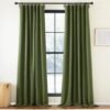 Faux Linen Curtains 90 inches Long for Doorway, Pinch Pleated Thick Room Darkening Window Treatments Noise Reducing Privacy for Living Room/Bedroom, Natural, W34 x L90, 2 Panels