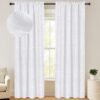 100% Blackout Shield Linen Blackout Curtains 84 Inches Long 2 Panels Set, Blackout Curtains for Bedroom, Thermal Insulated Rod Pocket Window Curtains & Drapes Living Room, 50W X 84L, Beige