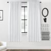 108 Inch Long Blackout Curtains & Drapes for Track System Pleated with Hooks Rings 2 Panels Set,Linen Black Out Back Tab 9FT Ceiling to Floor Length Curtains for Living Room,Cream Ivory
